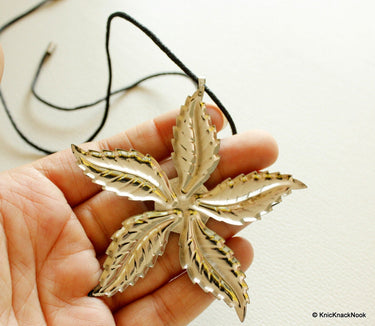 Green And Antique Silver Flower Pendant